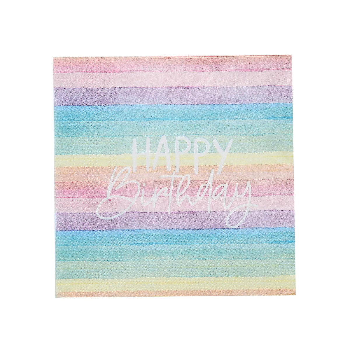 Pastel Rainbow Happy Birthday Napkins - Stesha Party