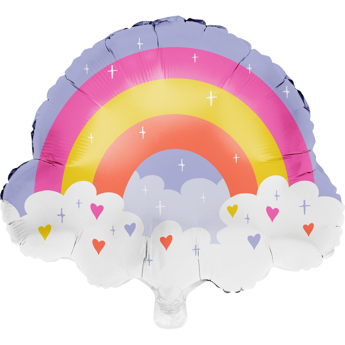 Pastel Rainbow &amp; Hearts Foil Balloon - Stesha Party