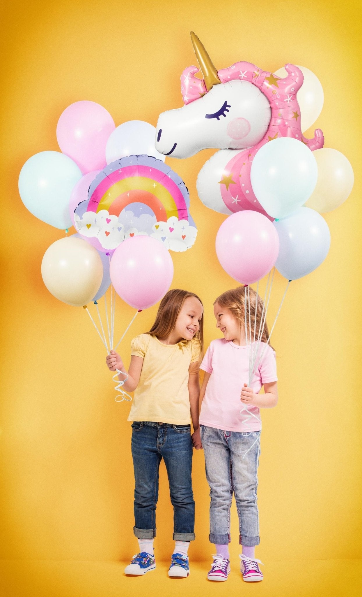 Pastel Rainbow & Hearts Foil Balloon - Stesha Party