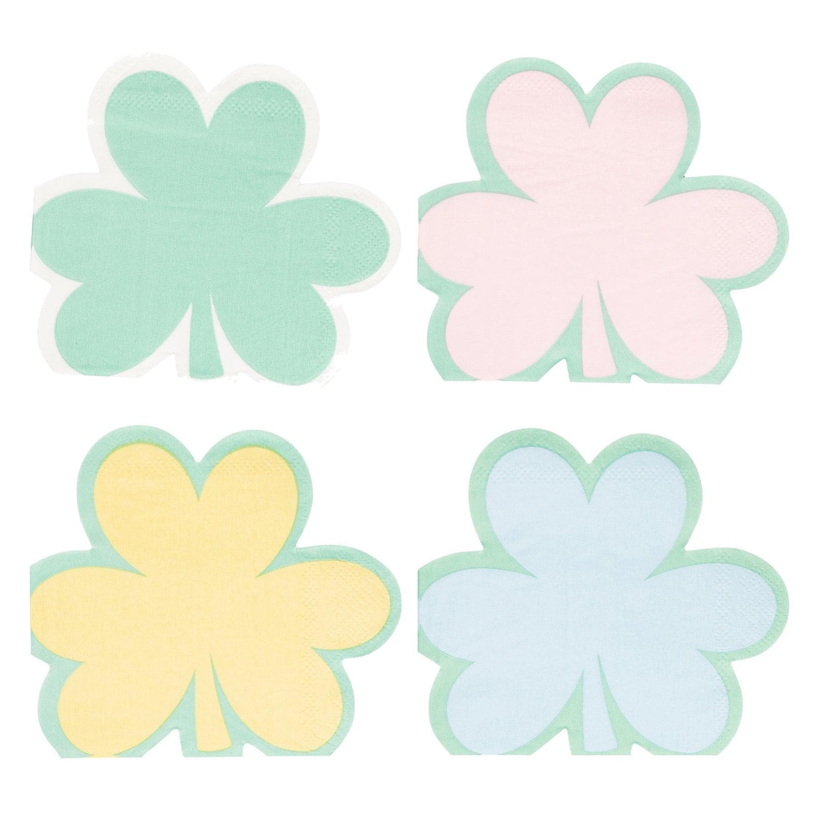Pastel Shamrock Cocktail Napkins 24ct - Stesha Party