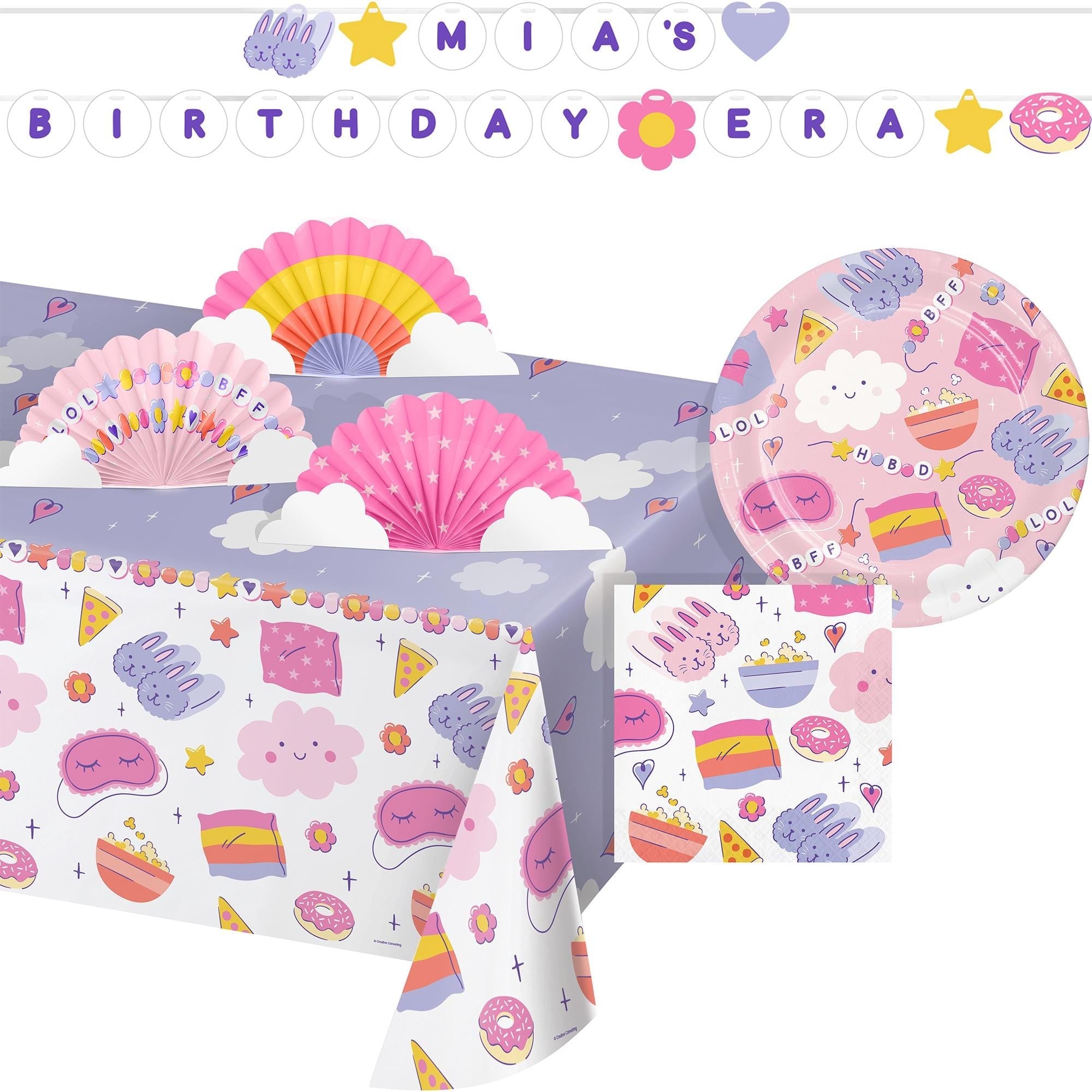 Pastel Slumber Party Tablecloth - Stesha Party