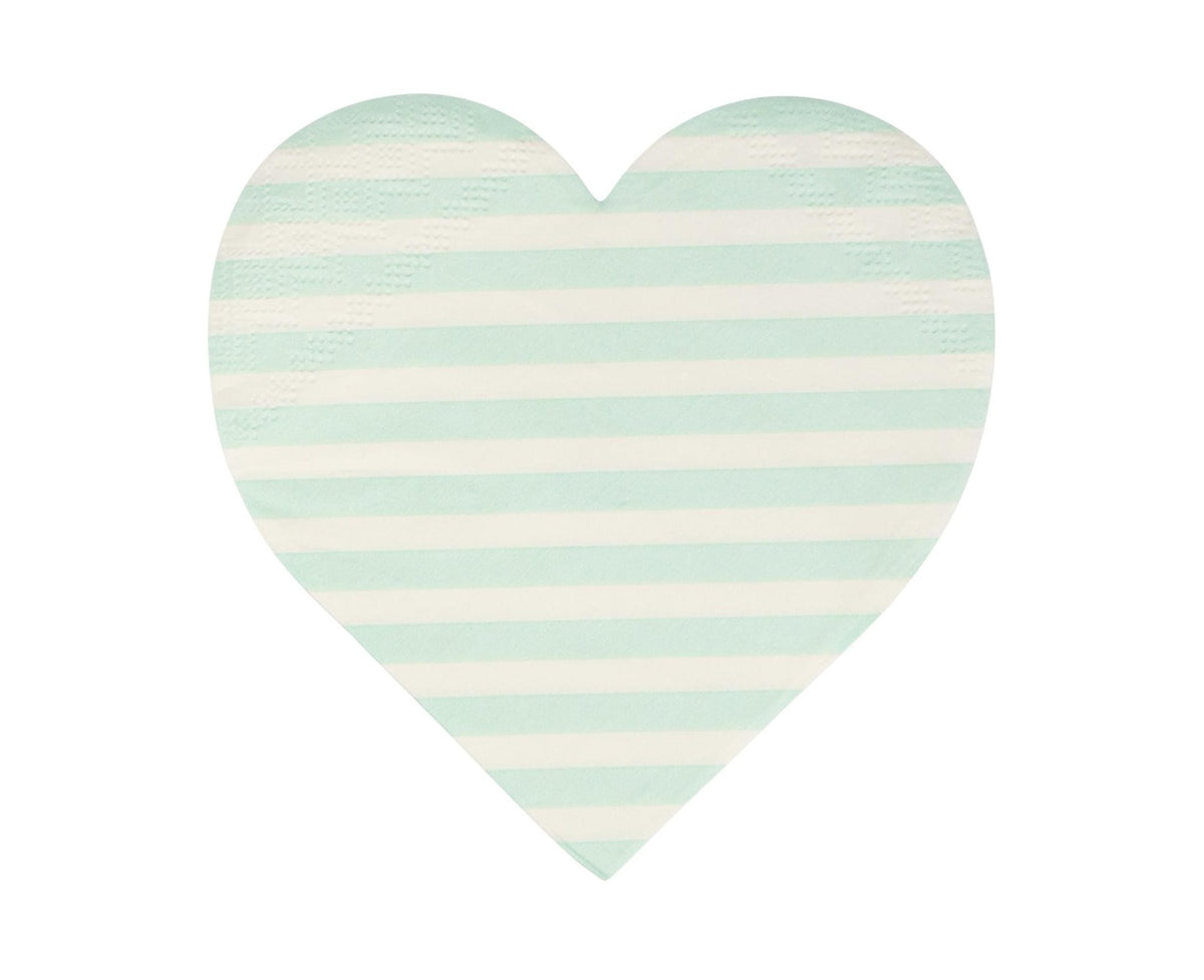 Pastel Striped Heart Napkins - Stesha Party