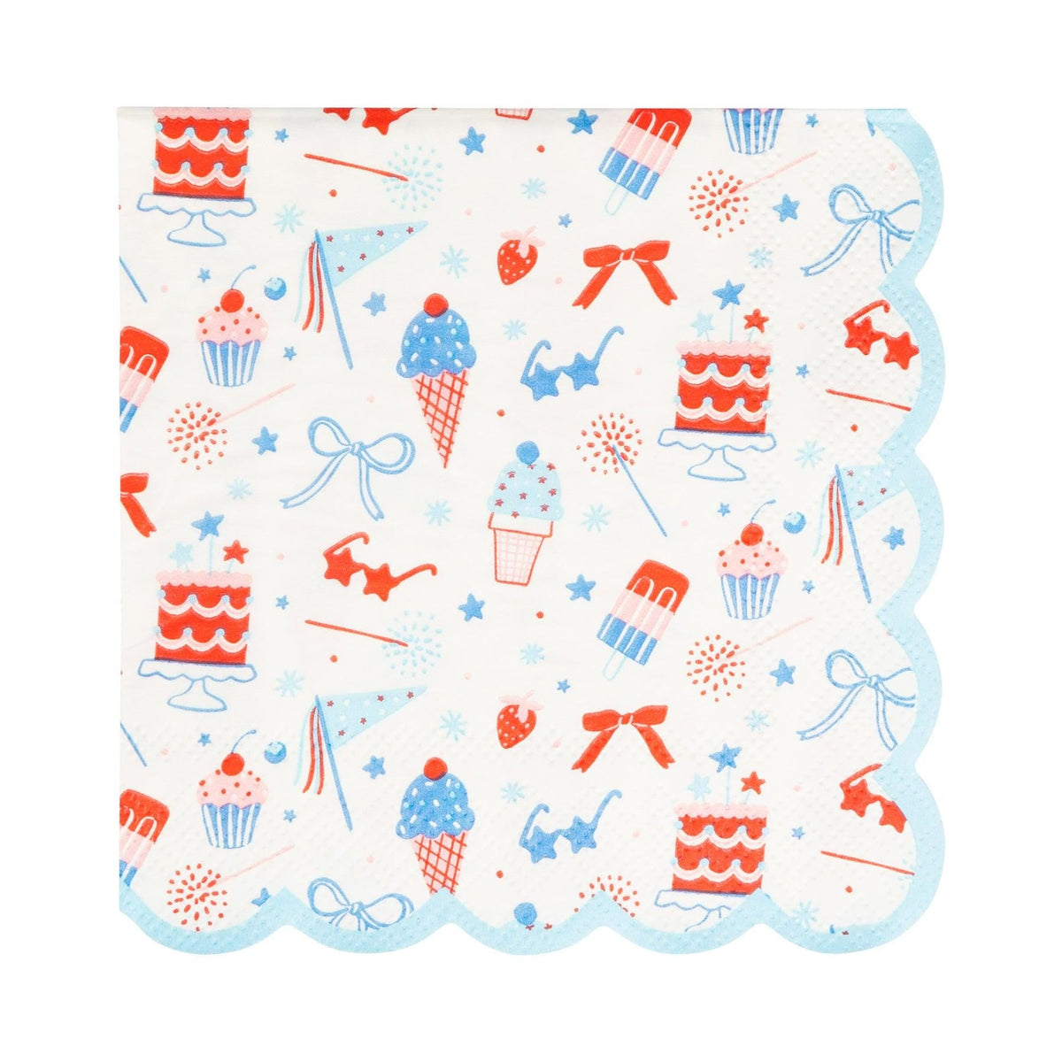 Patriotic 5&quot; Beverage Napkins 24ct - Stesha Party