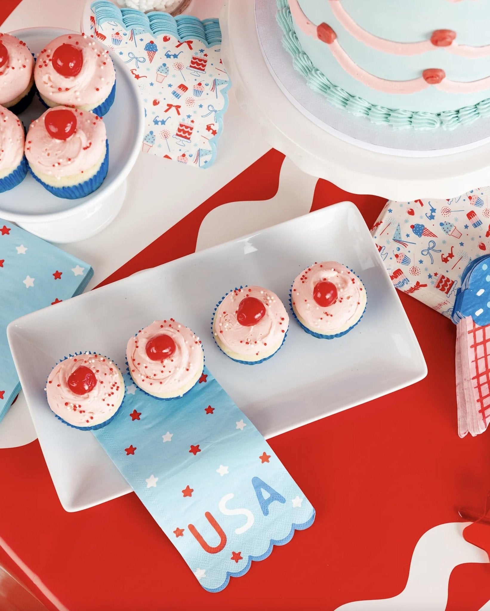 Patriotic 5" Beverage Napkins 24ct - Stesha Party