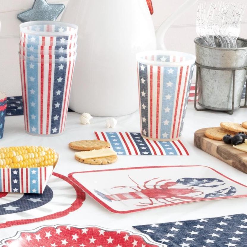 Patriotic Beverage Napkins 16ct - Stesha Party