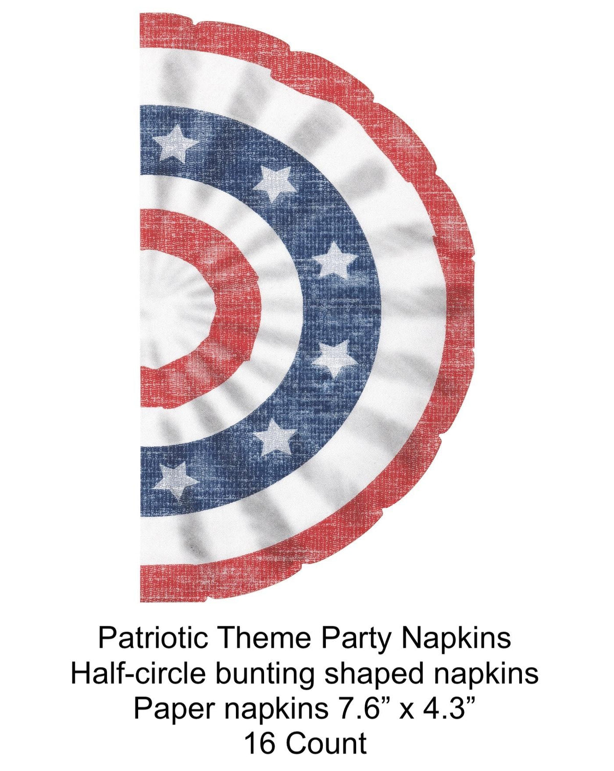 Patriotic Bunting Shaped Paper Napkins 16ct - Stesha Party