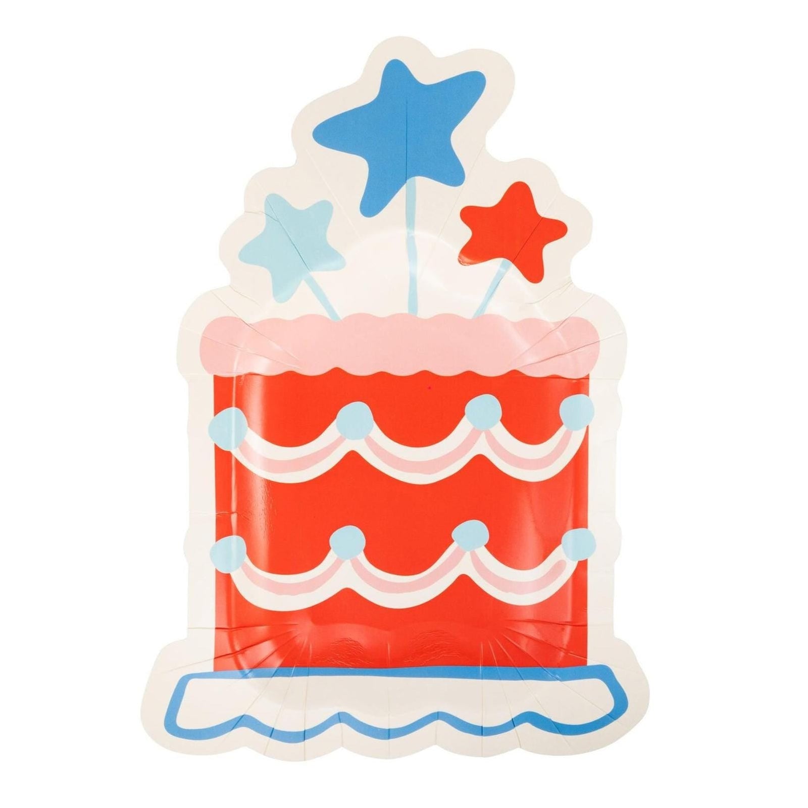 Patriotic Cake Shaped Plates 8ct - Stesha Party