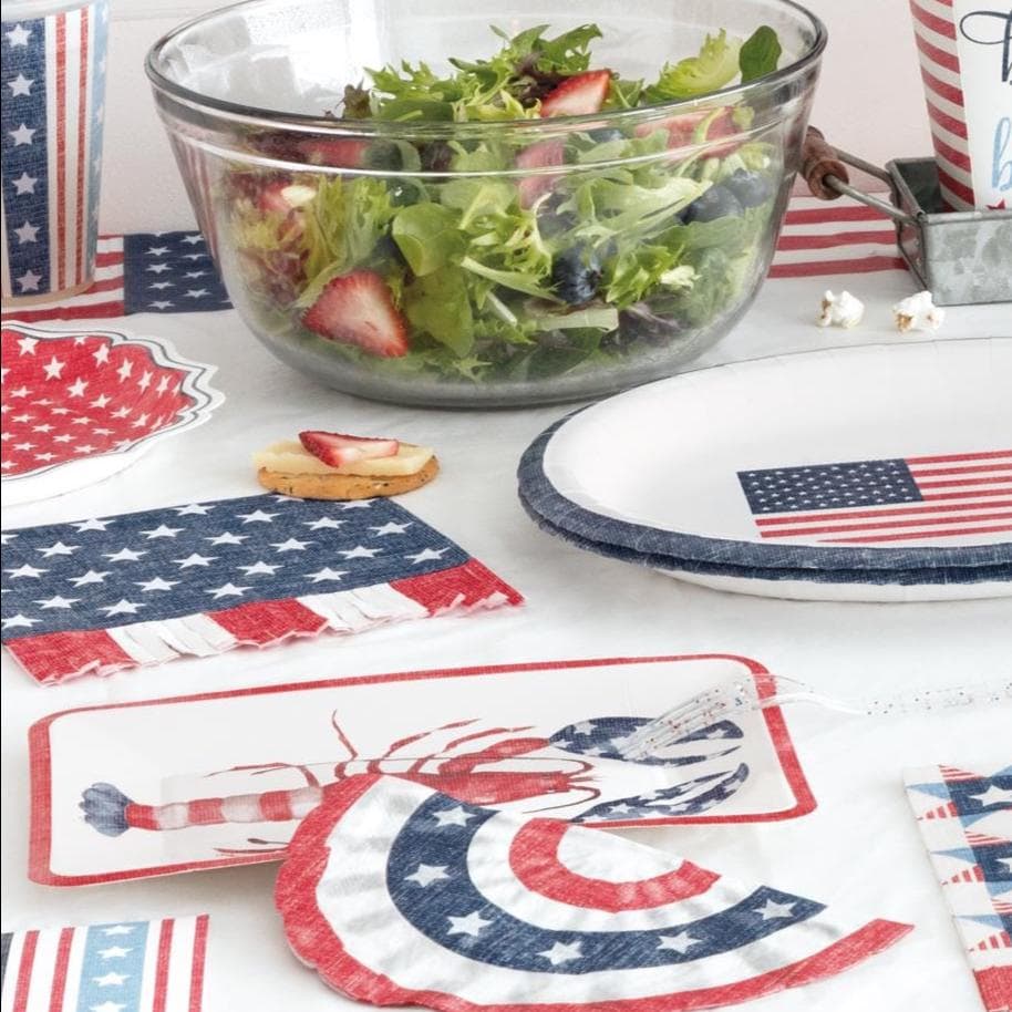 Patriotic Flag Fringe Napkins 16ct - Stesha Party