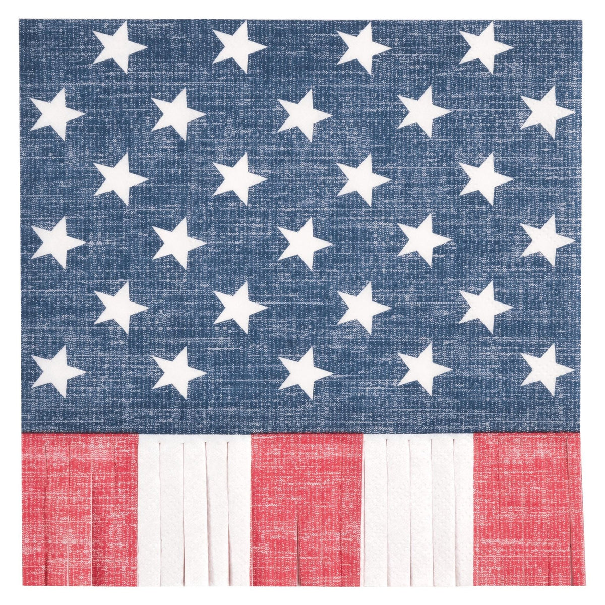Patriotic Flag Fringe Napkins 16ct - Stesha Party