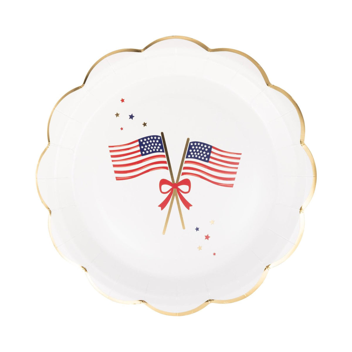 Patriotic Flag Scalloped Plates 8ct - Stesha Party