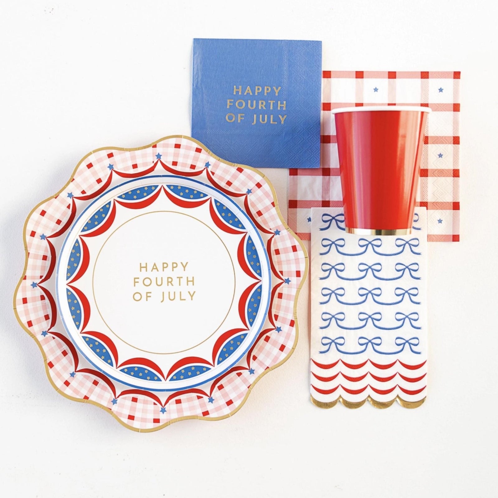 Patriotic Gingham Napkins 20ct - Stesha Party