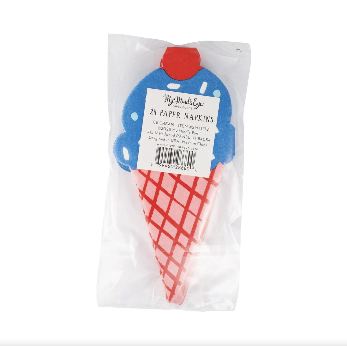 Patriotic Ice Cream Cone Napkins 24ct - Stesha Party