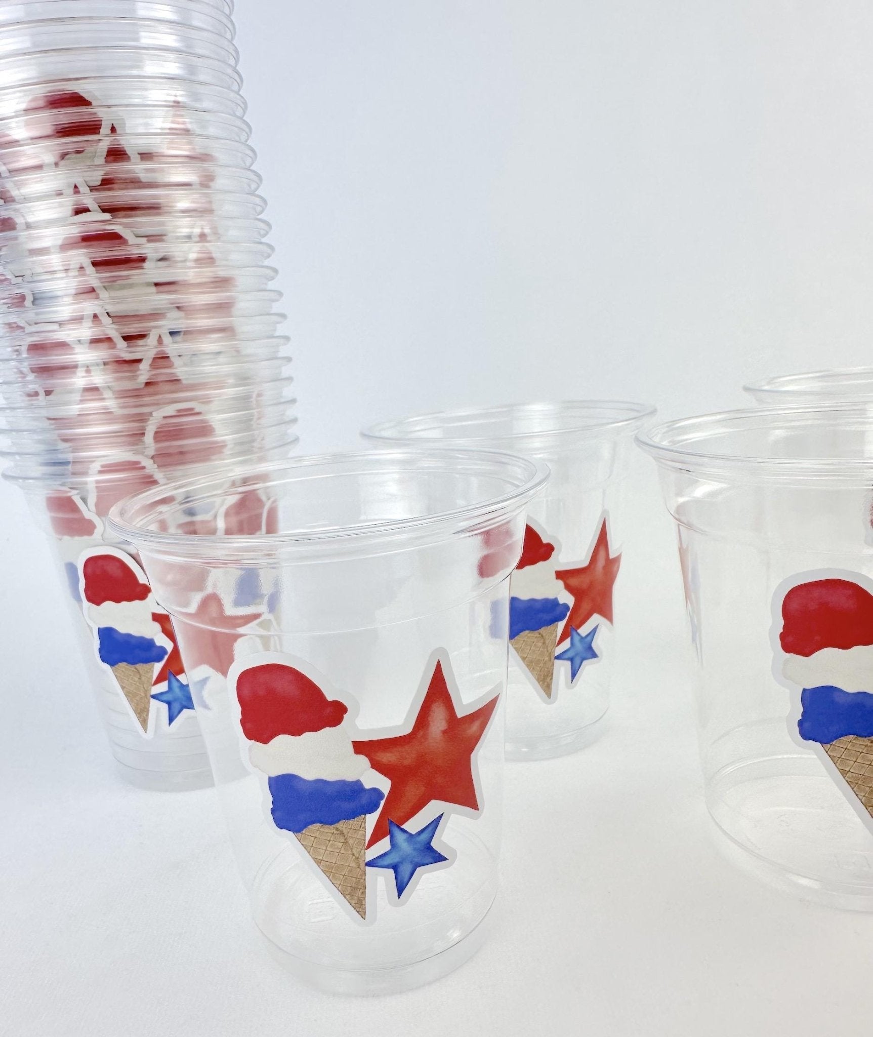 Patriotic Ice Cream Party Cups - Stesha Party