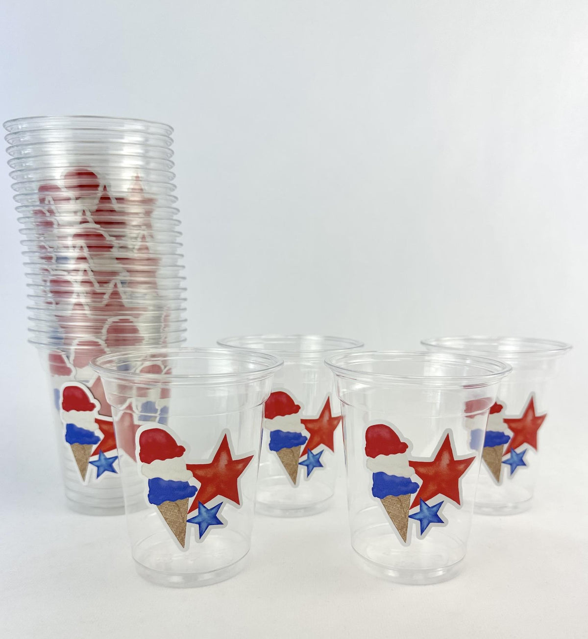 Patriotic Ice Cream Party Cups - Stesha Party