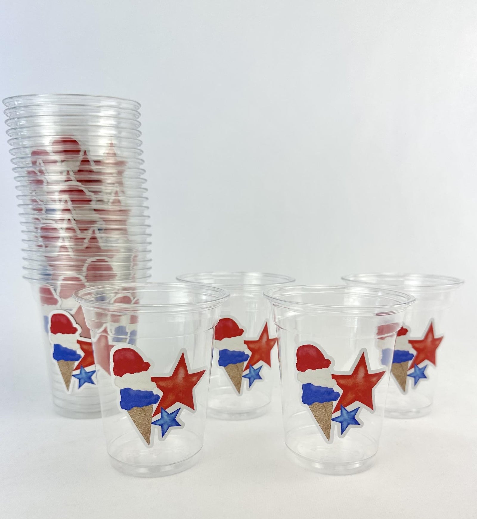 Patriotic Ice Cream Party Cups - Stesha Party