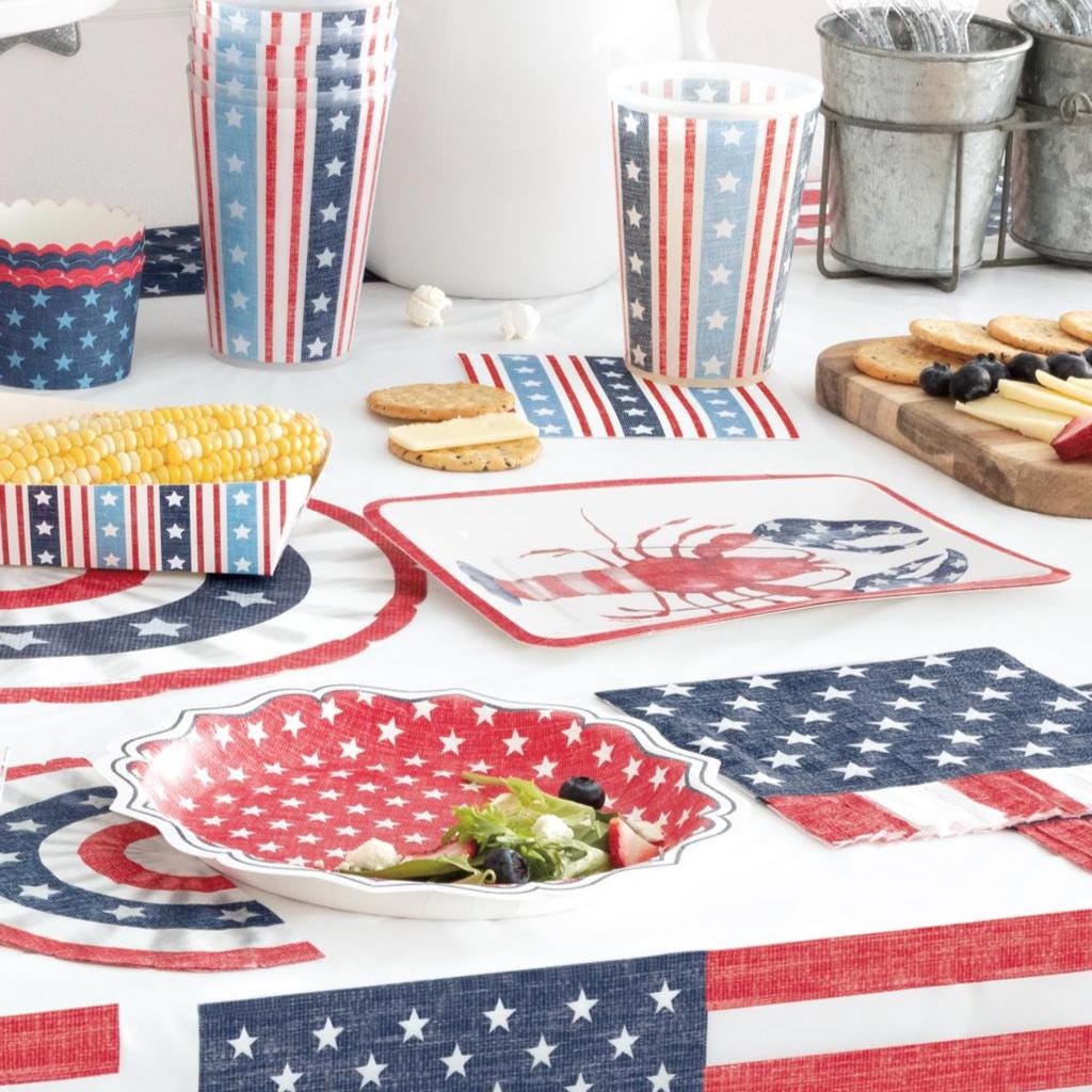 Patriotic Lobster Party Trays 8ct - Stesha Party