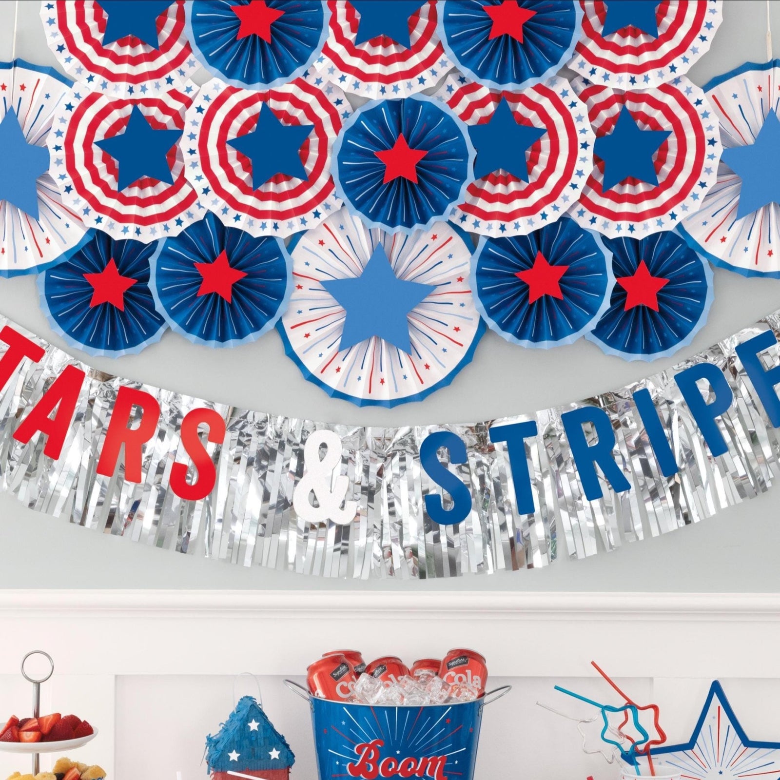 Patriotic Paper Fan Decorations - Stesha Party