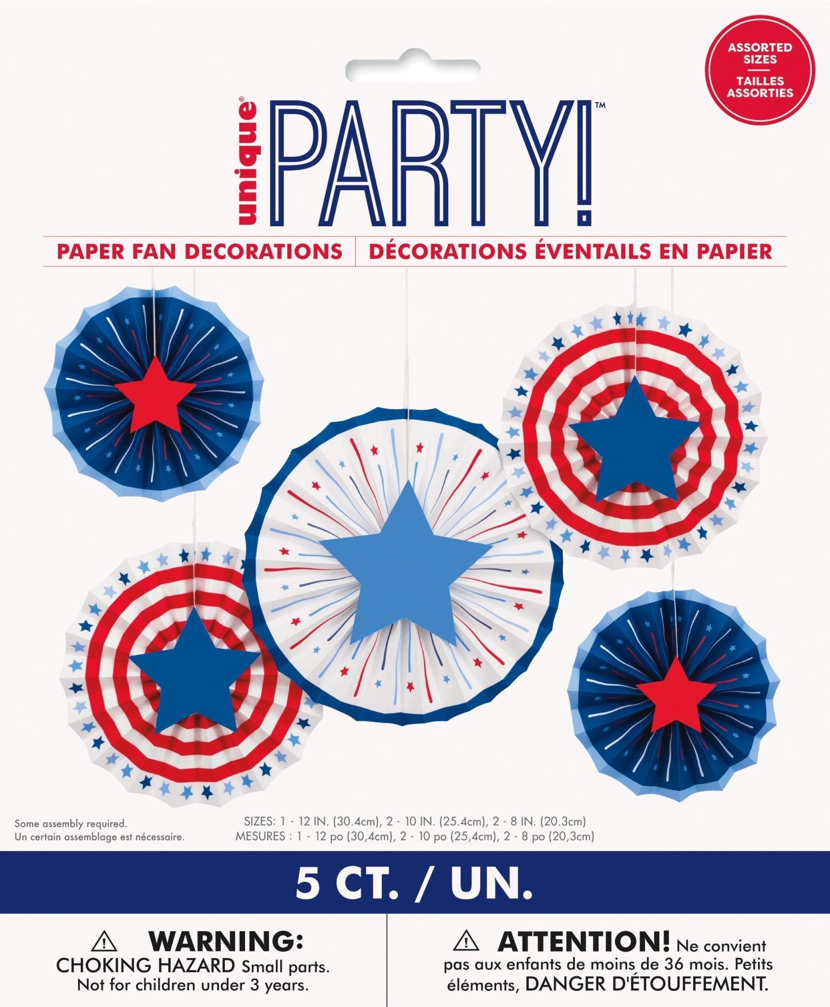 Patriotic Paper Fan Decorations - Stesha Party