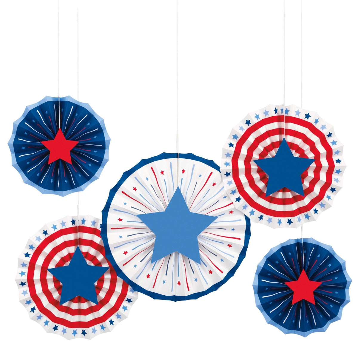 Patriotic Paper Fan Decorations - Stesha Party