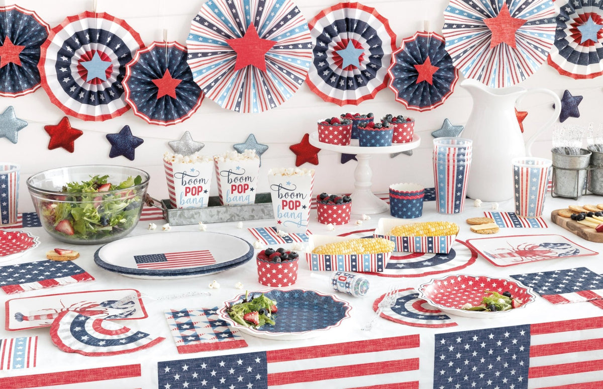 Patriotic Paper Food Trays 8ct - Stesha Party