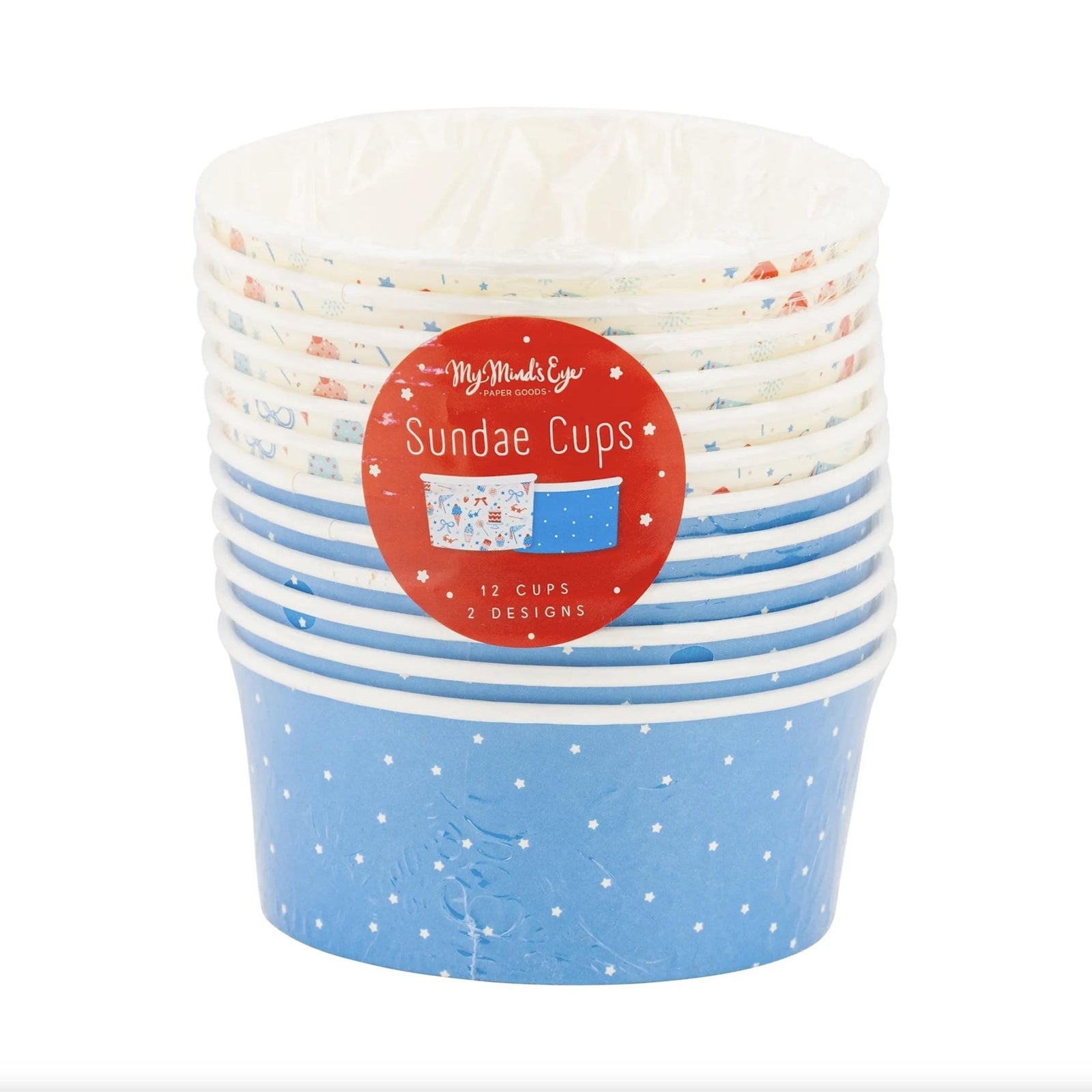 Patriotic Paper Sundae Cups 12ct - Stesha Party