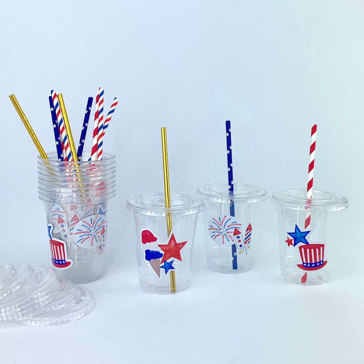 Patriotic Party Plastic Cups 12ct - Stesha Party