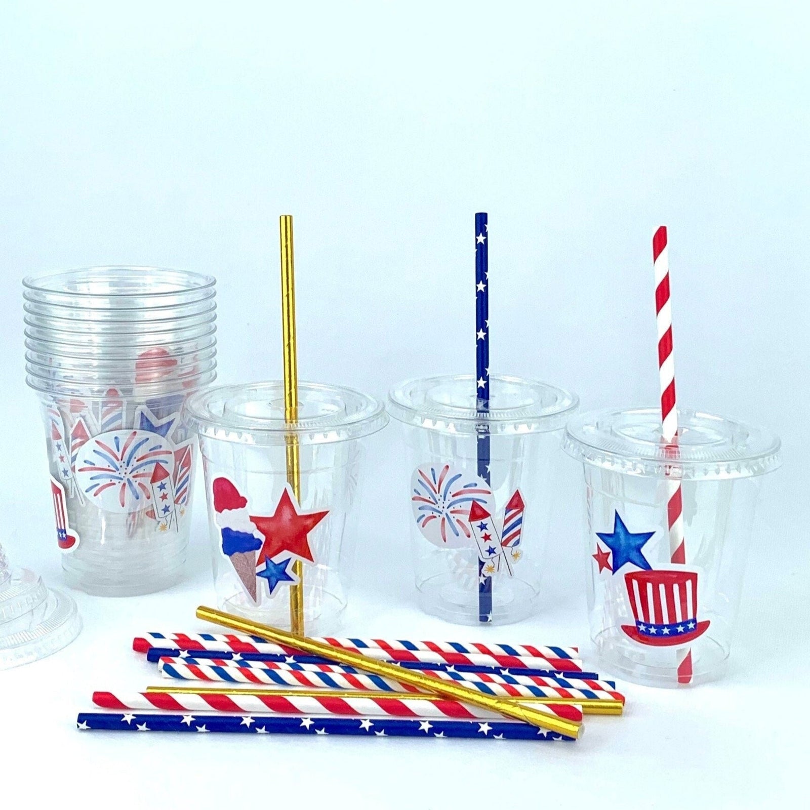 Patriotic Party Plastic Cups 12ct - Stesha Party