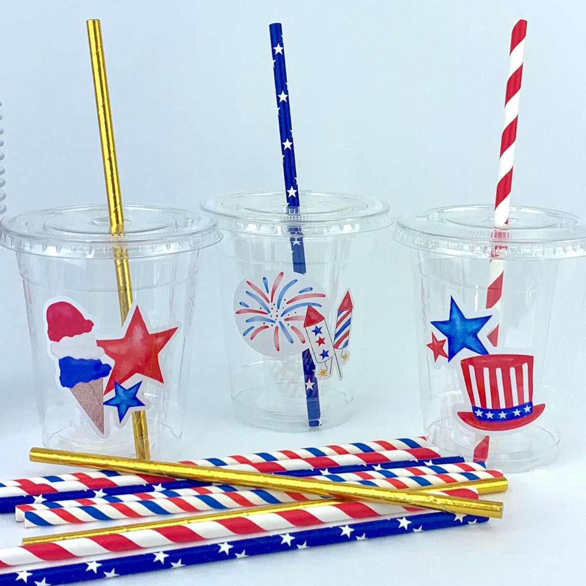 Patriotic Party Plastic Cups 12ct - Stesha Party