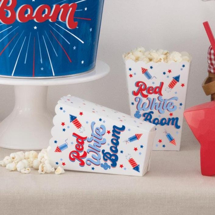 Patriotic Popcorn Boxes 10ct - Stesha Party