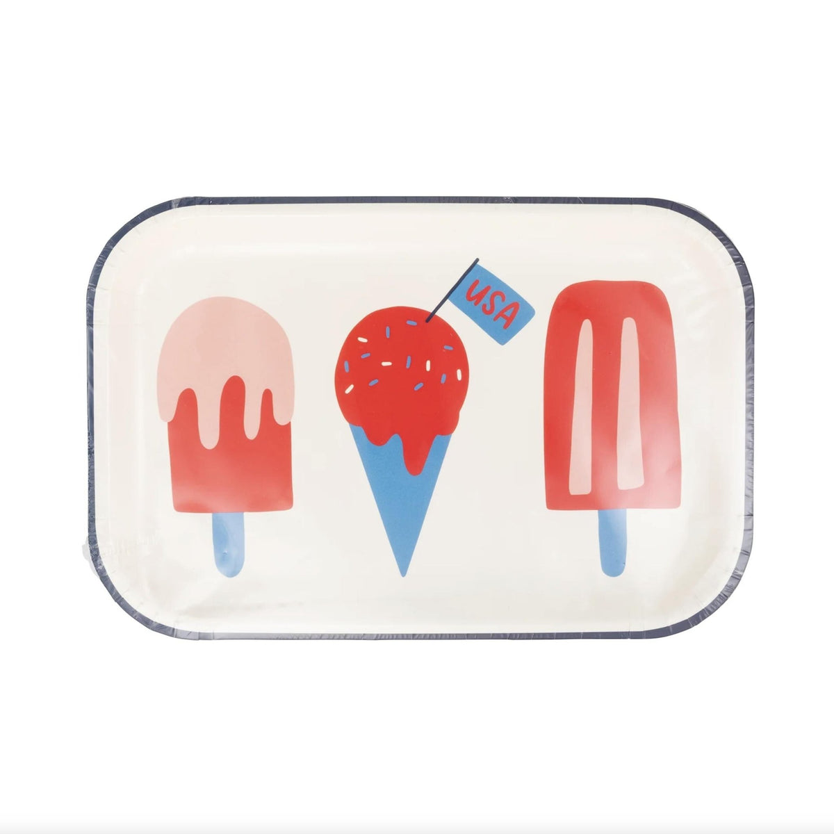 Patriotic Popsicle Ice Cream Plates 8ct - Stesha Party