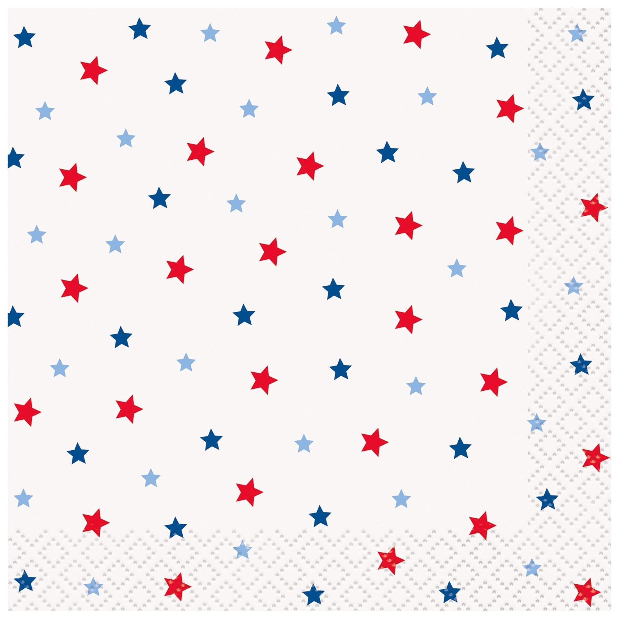 Patriotic Star Beverage Napkins 16ct - Stesha Party