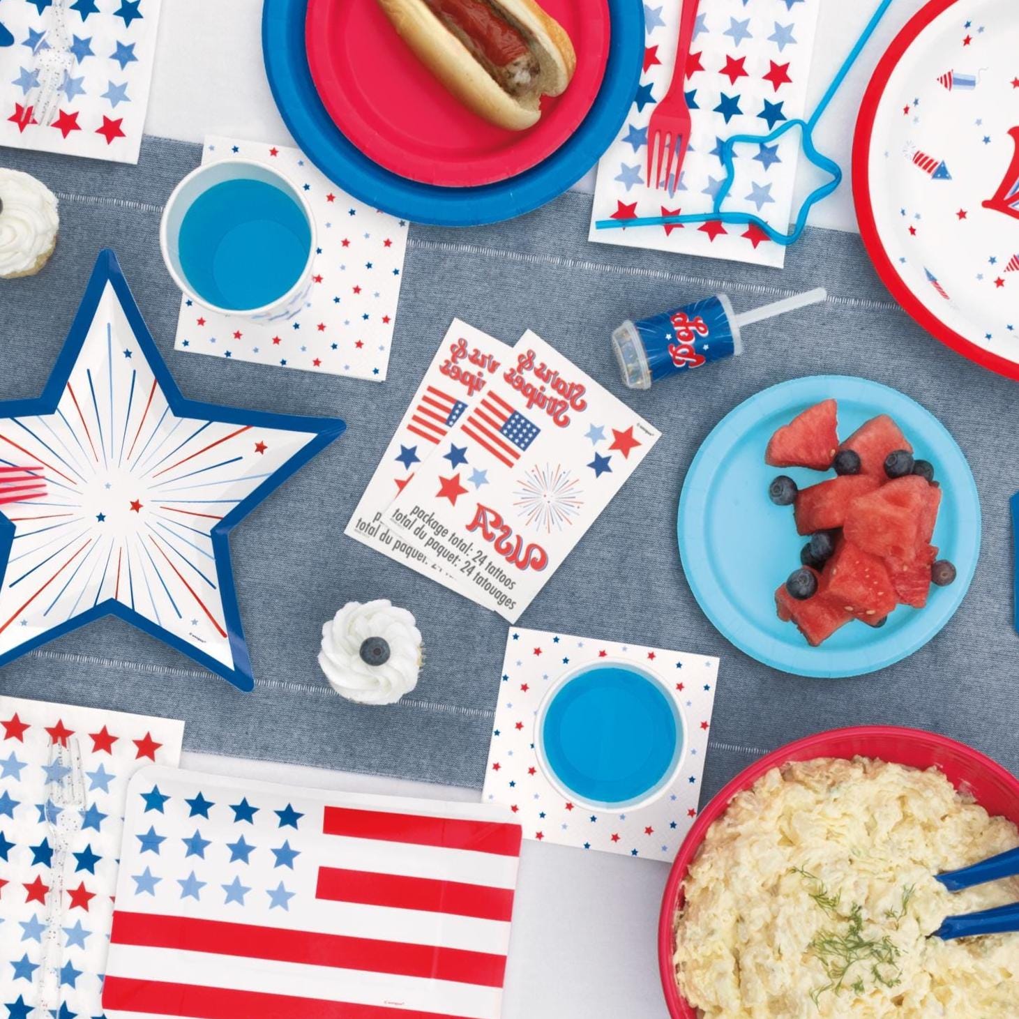 Patriotic Star Beverage Napkins 16ct - Stesha Party