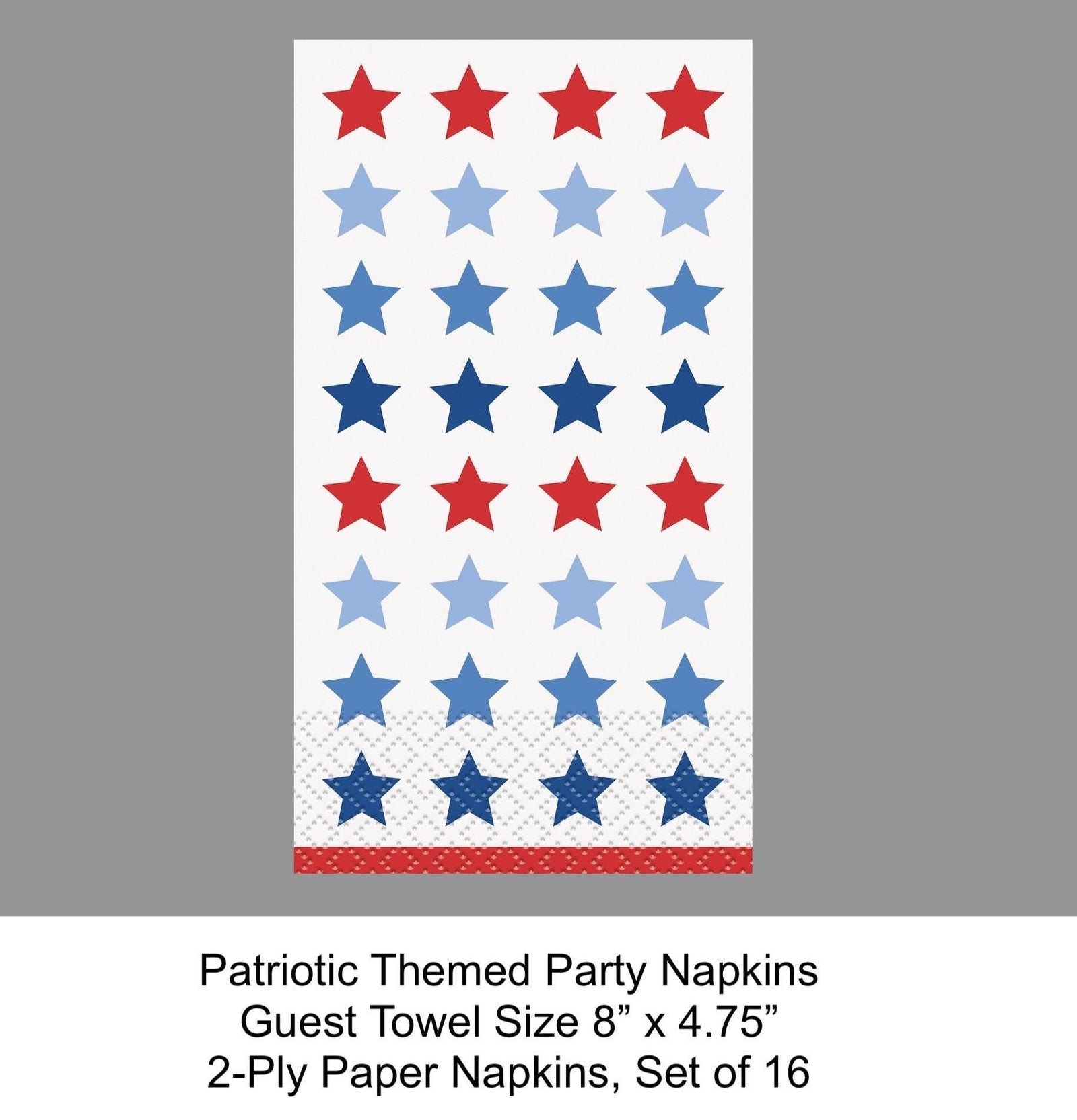 Patriotic Star Dinner Napkins 16ct - Stesha Party