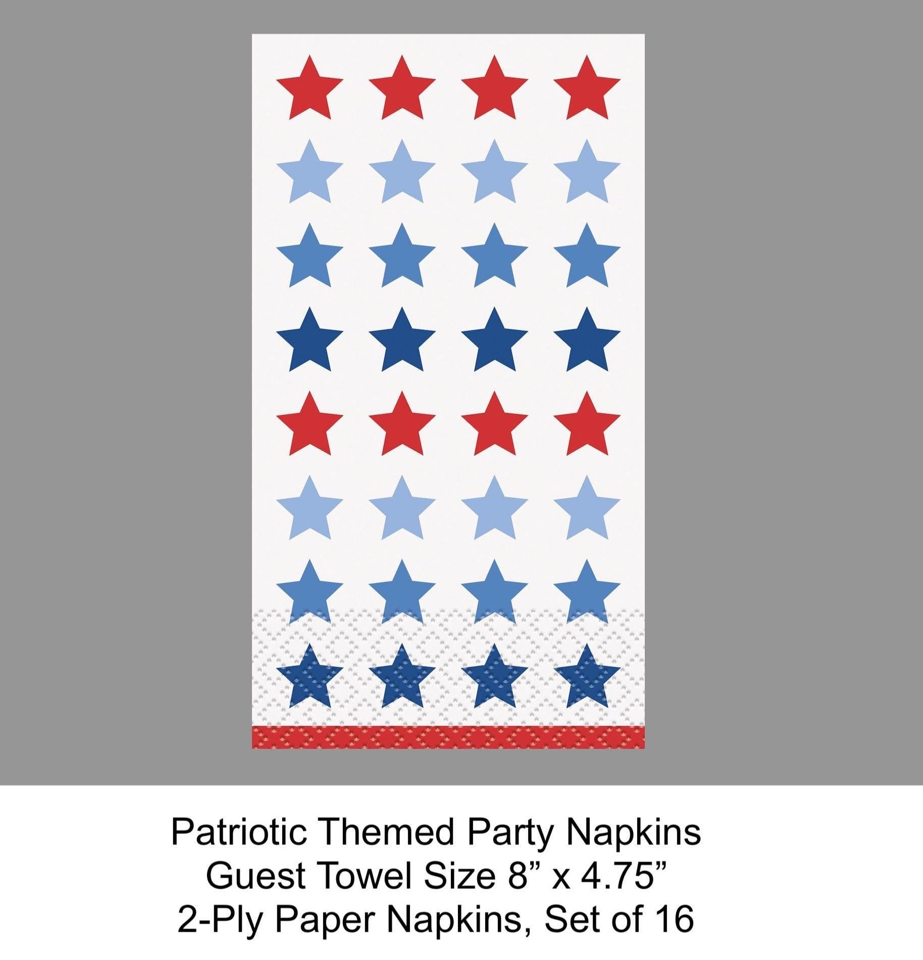 Patriotic Star Dinner Napkins 16ct - Stesha Party