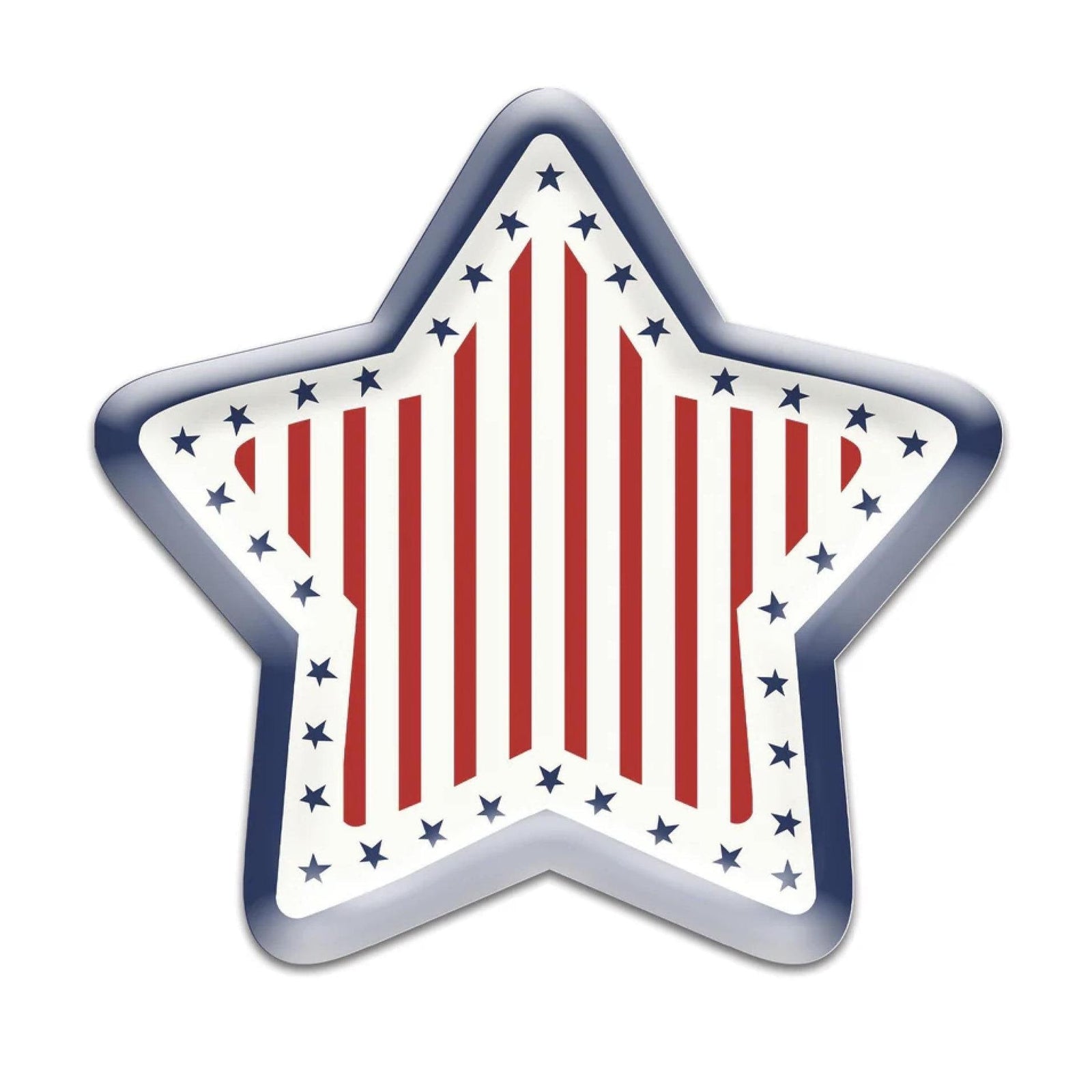 Patriotic Star Dinner Plates 8ct - Stesha Party
