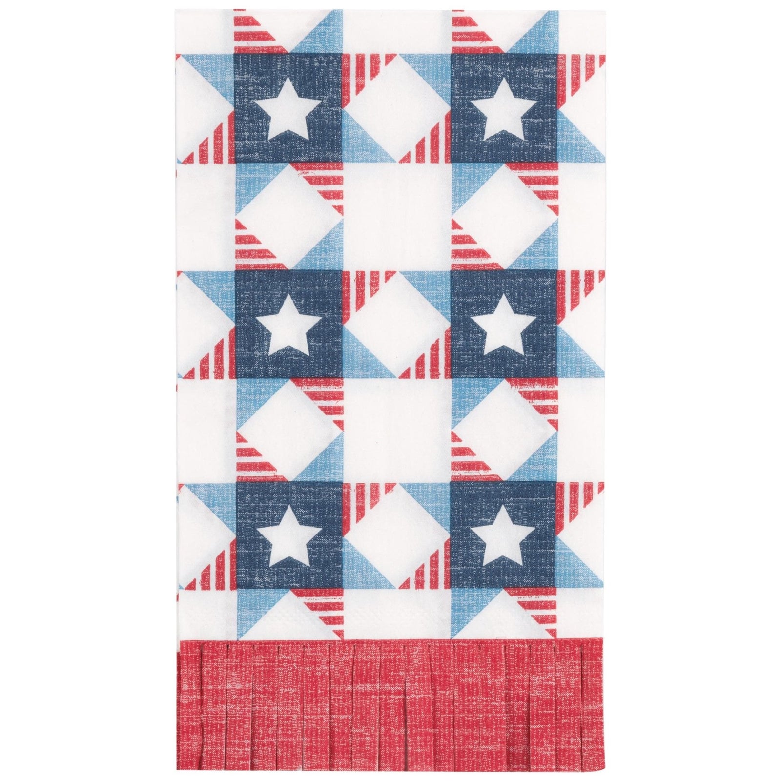 Patriotic Star Fringe Napkins 16ct - Stesha Party