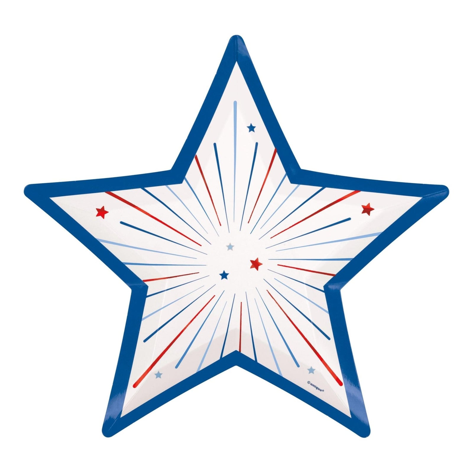 Patriotic Star Shaped Paper Plates 8ct - Stesha Party