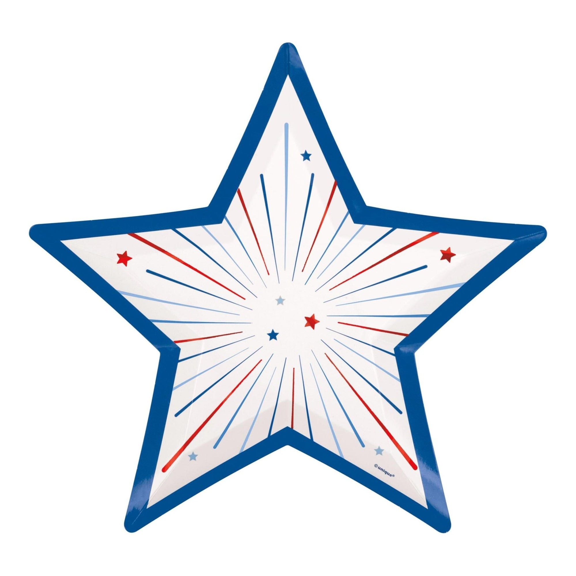 Patriotic Star Shaped Paper Plates 8ct - Stesha Party