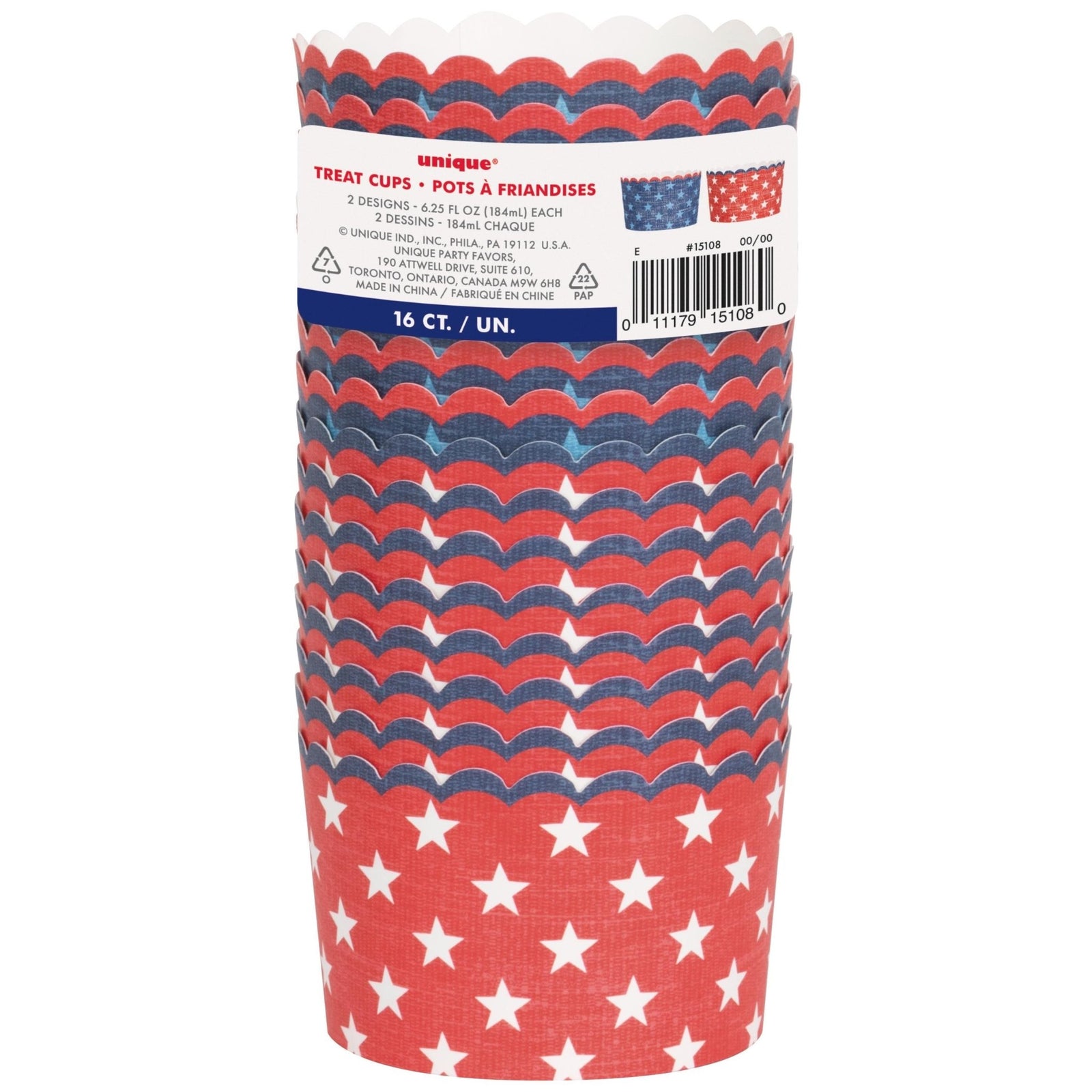 Patriotic Star Treat Cups 16ct - Stesha Party