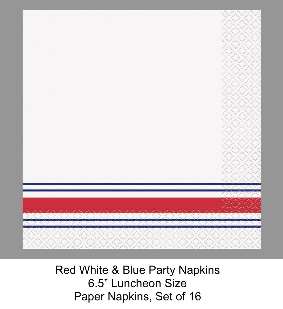 Patriotic Stripe Luncheon Napkins 16ct - Stesha Party