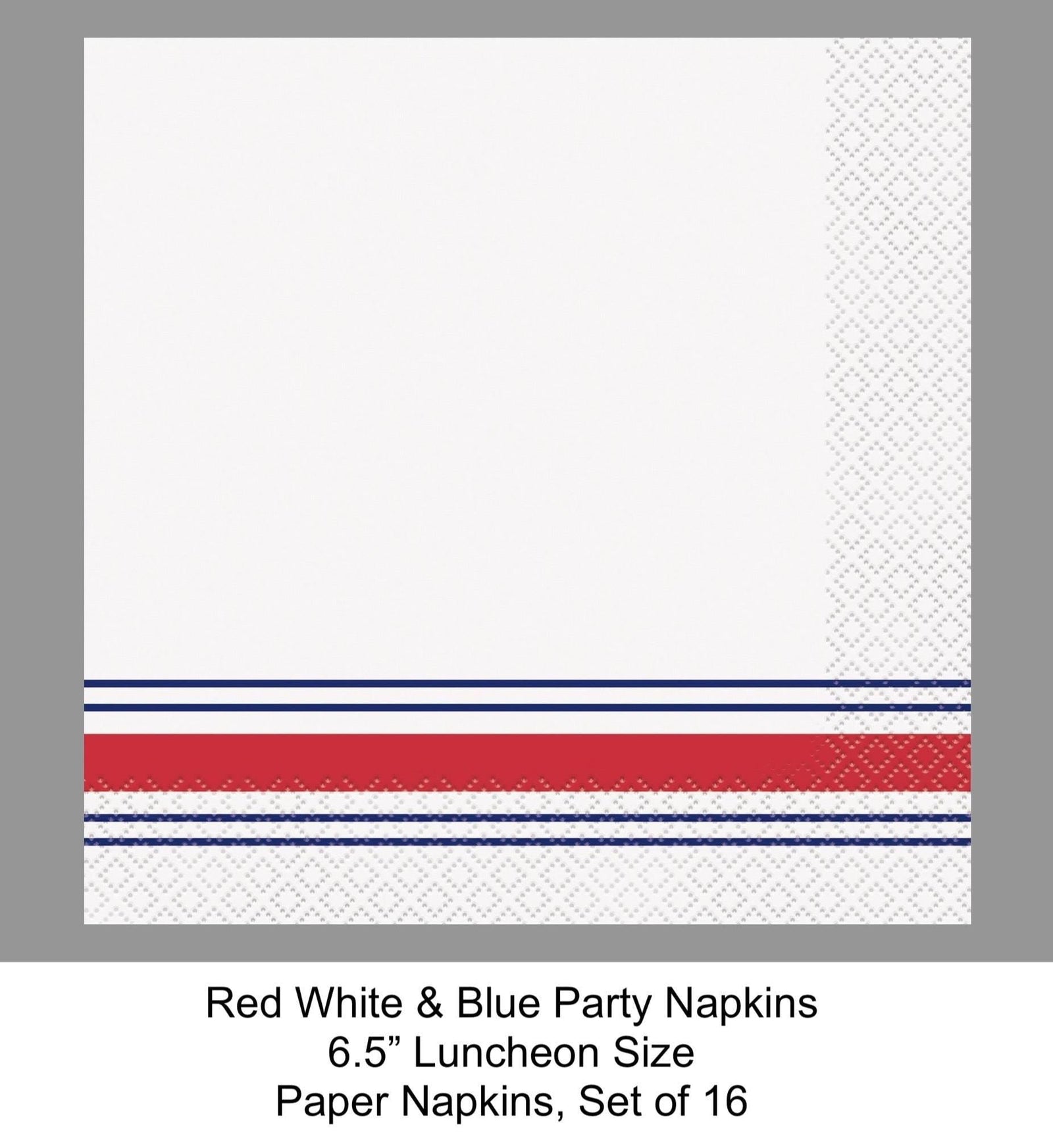 Patriotic Stripe Luncheon Napkins 16ct - Stesha Party