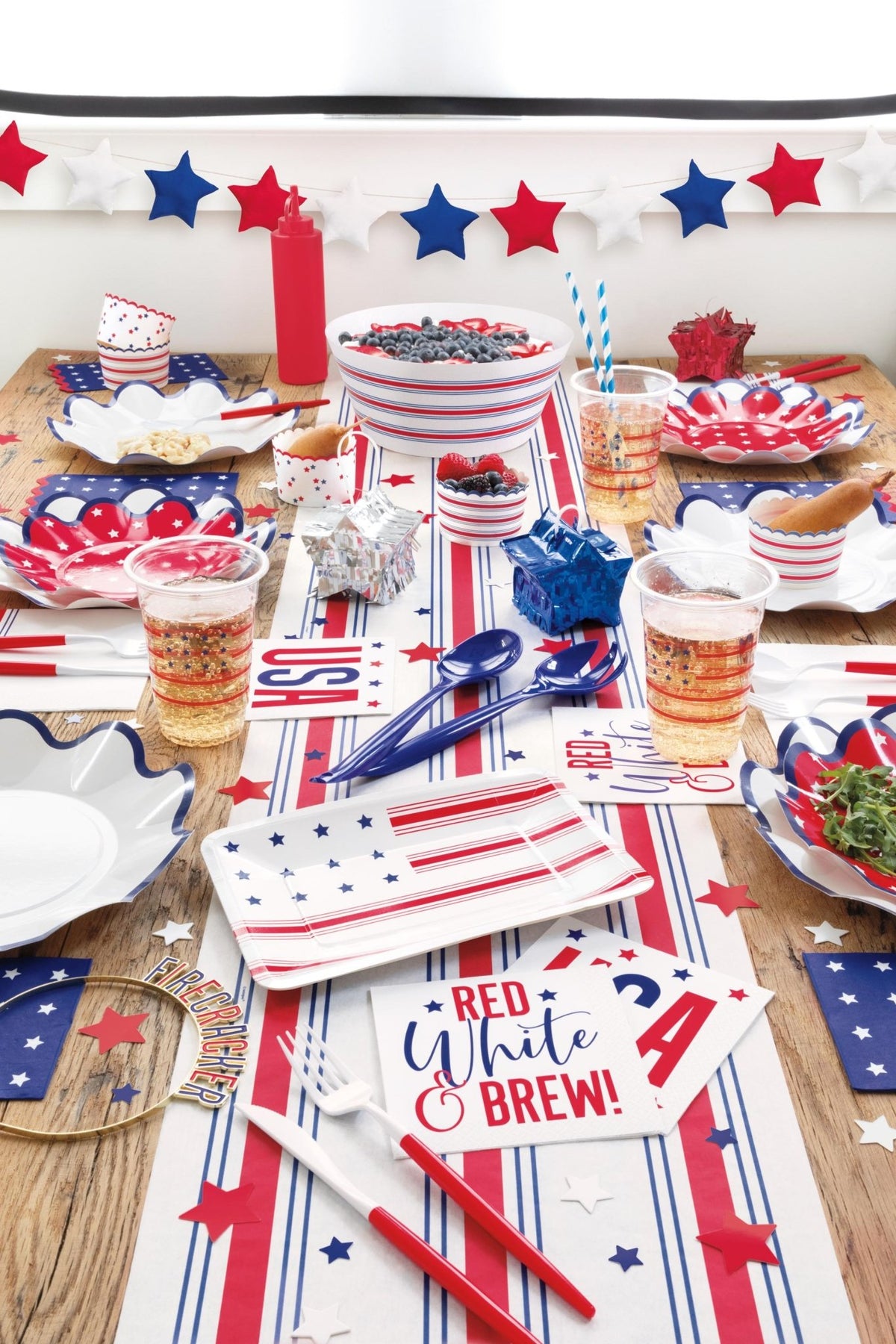 Patriotic Stripe Luncheon Napkins 16ct - Stesha Party