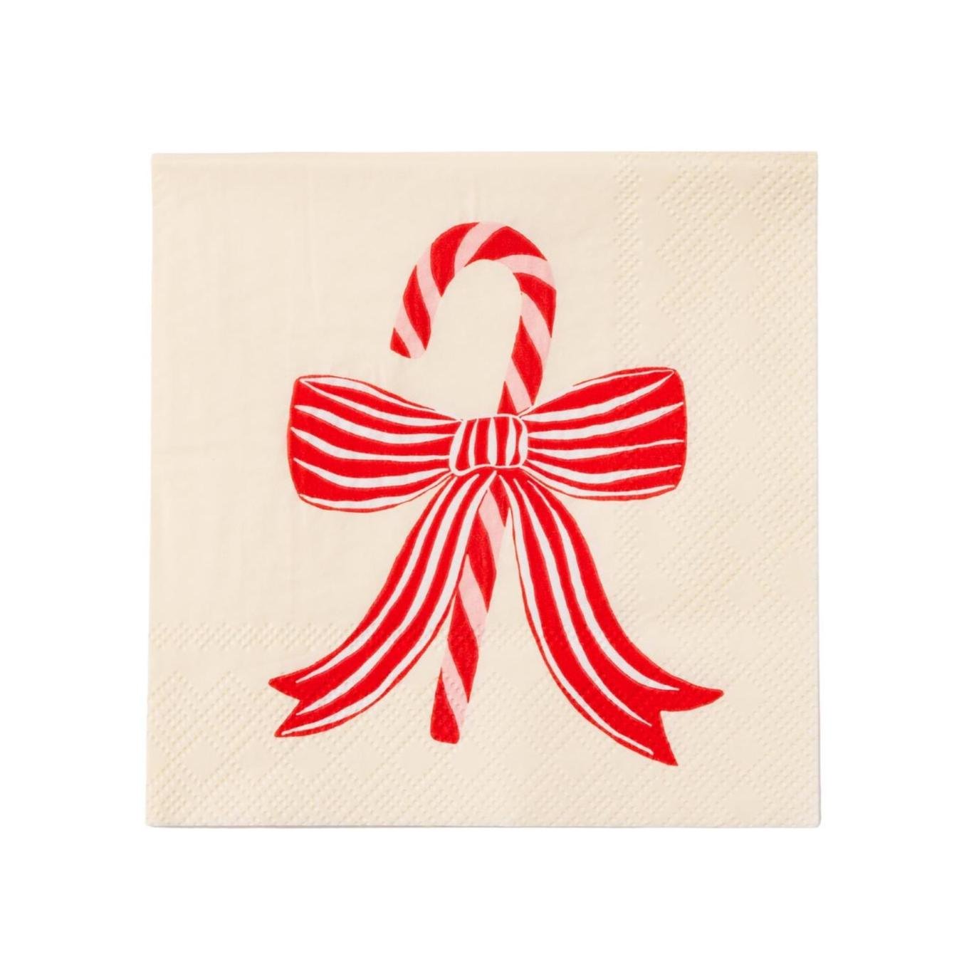 Peppermint Bow Cocktail Napkins 20ct - Stesha Party