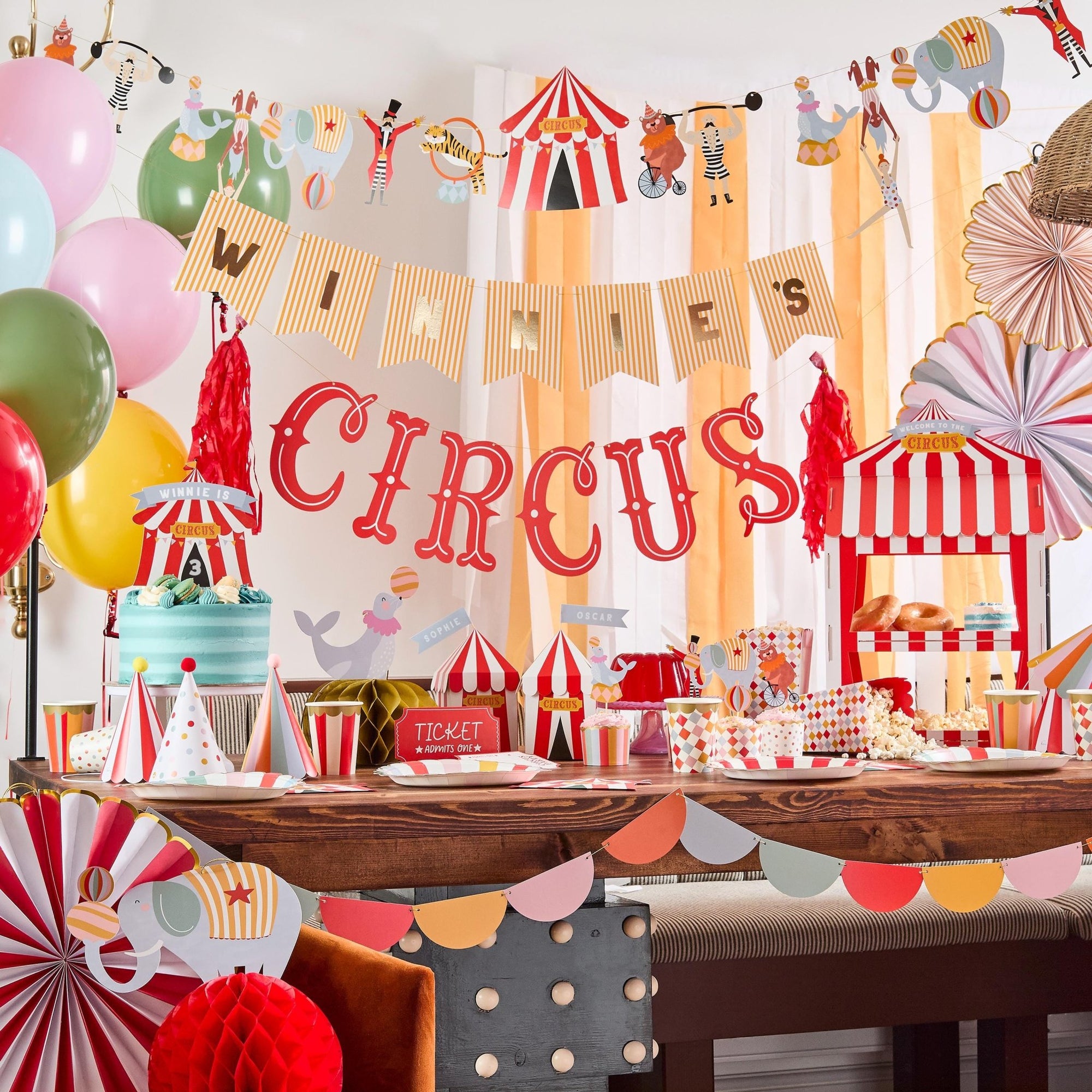 Personalizable Circus Tent Cake Topper - Stesha Party