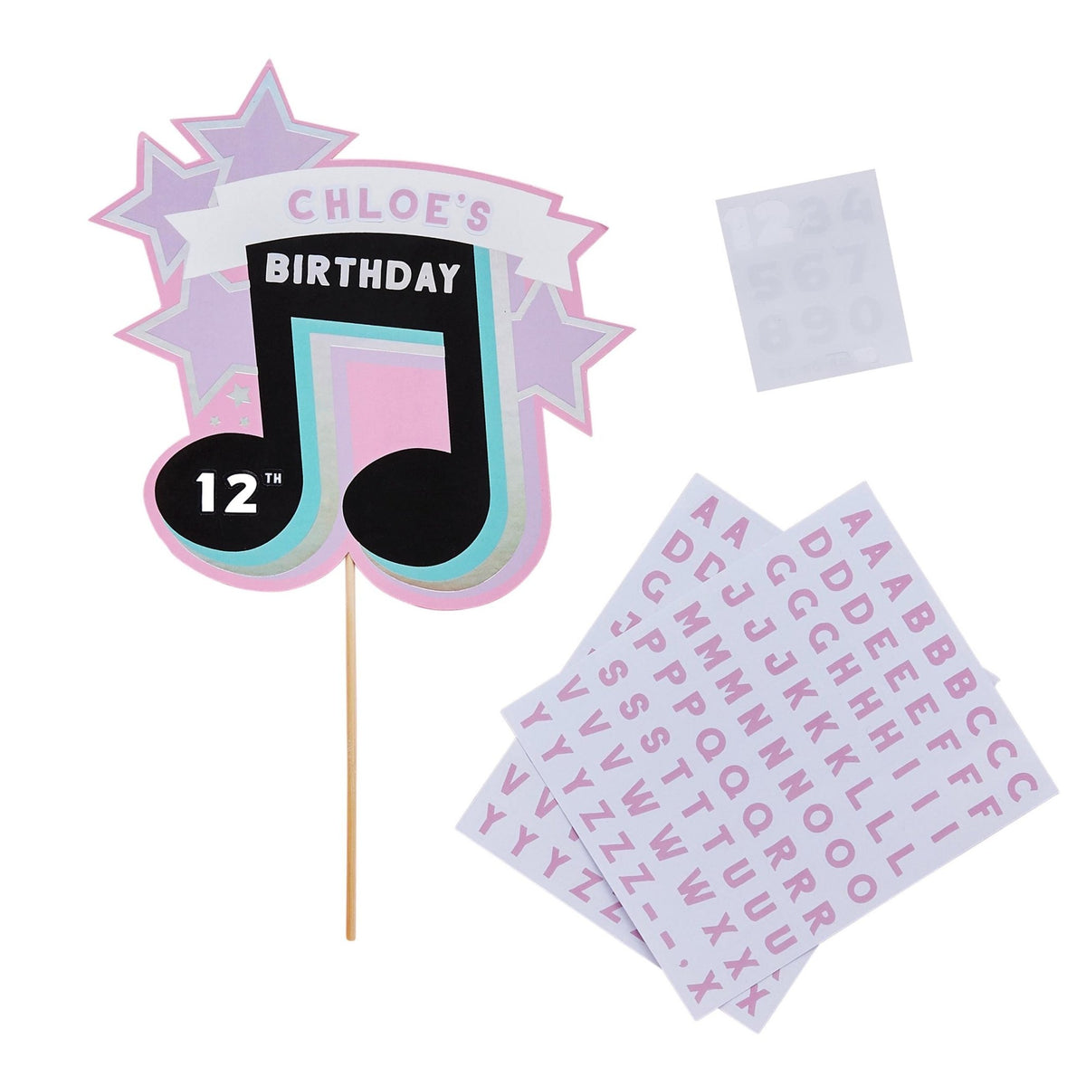 Personalized Music Note Cake Topper - Stesha Party