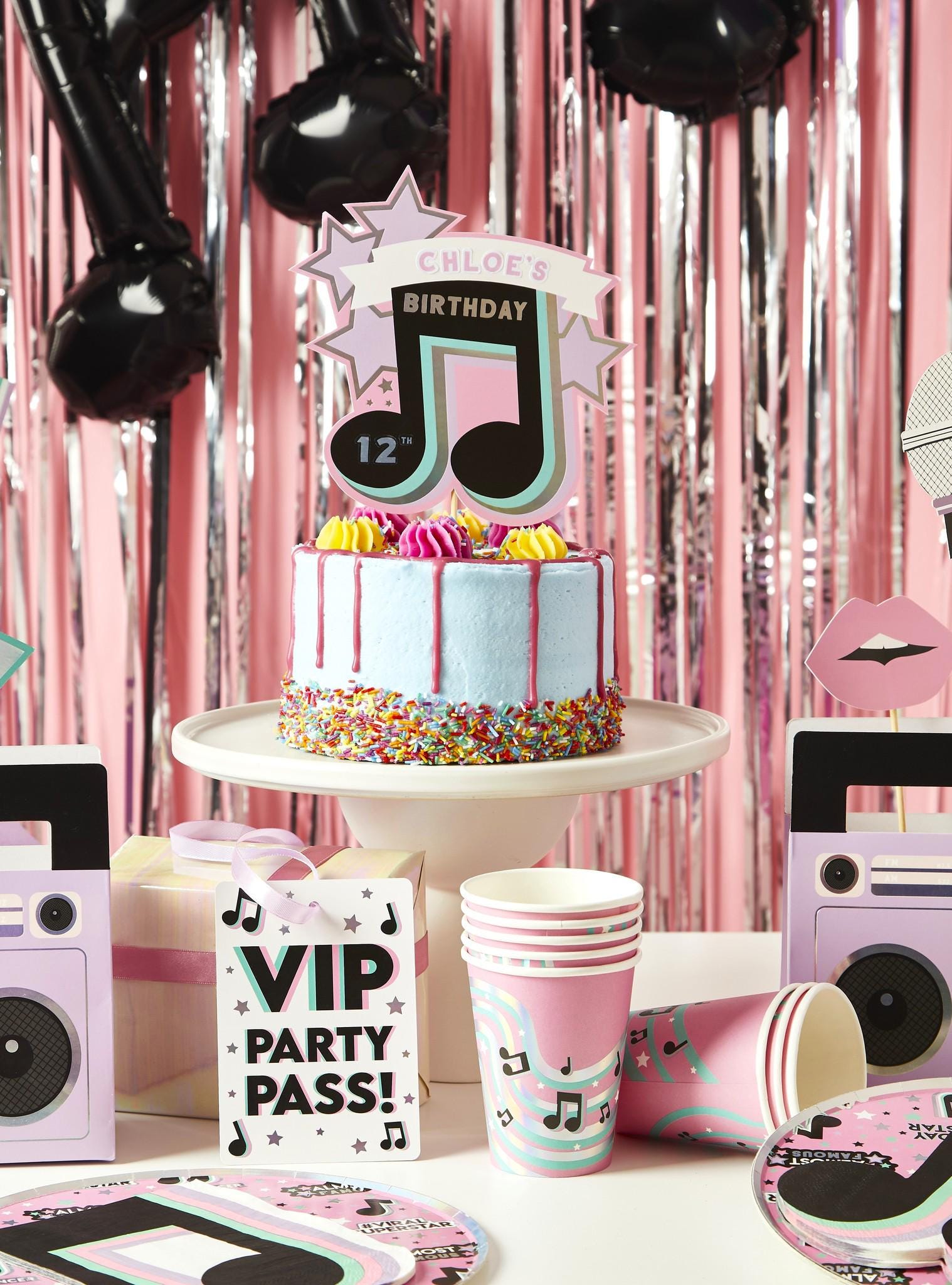 Personalized Music Note Cake Topper - Stesha Party