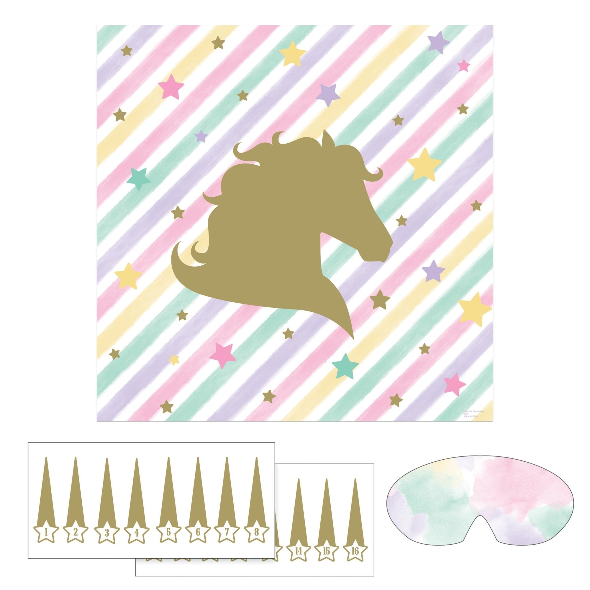 Pin The Unicorn Party Game - Unicorn Birthday Game, Birthday Decorations, Pastel Rainbow Unicorn Party Activity, Kids Party Decorations - Stesha Party