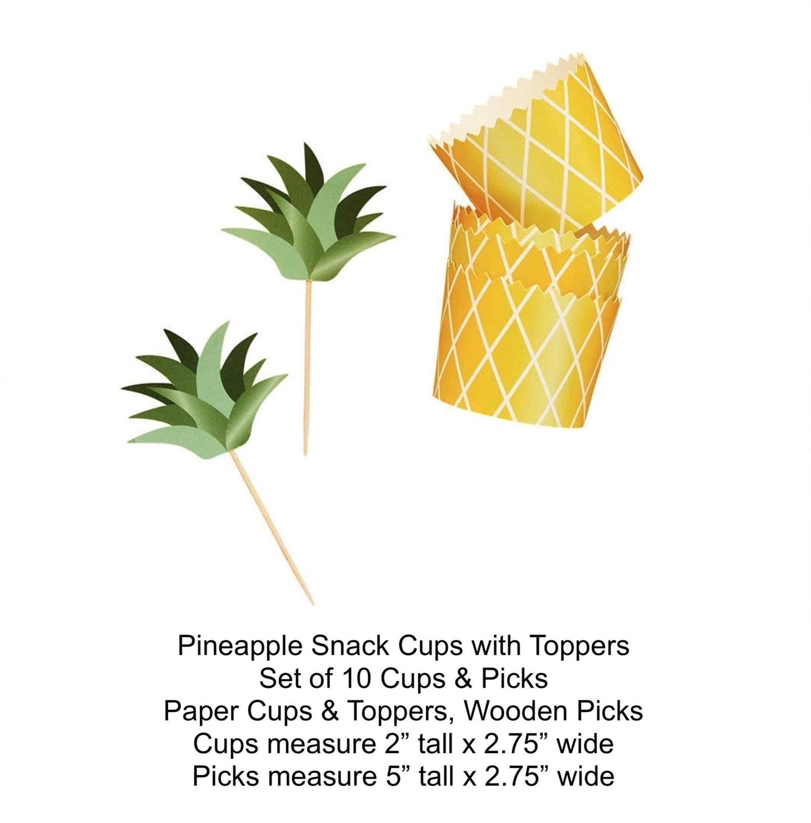 Pineapple Food Cups & Picks 10ct - Stesha Party