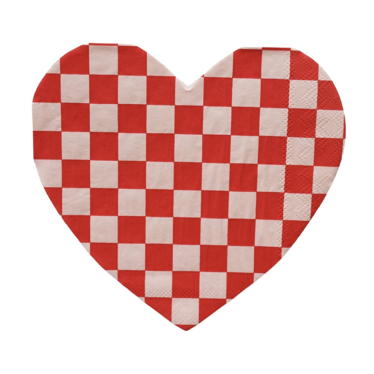 Pink and Red Checkered Heart Napkins - Stesha Party