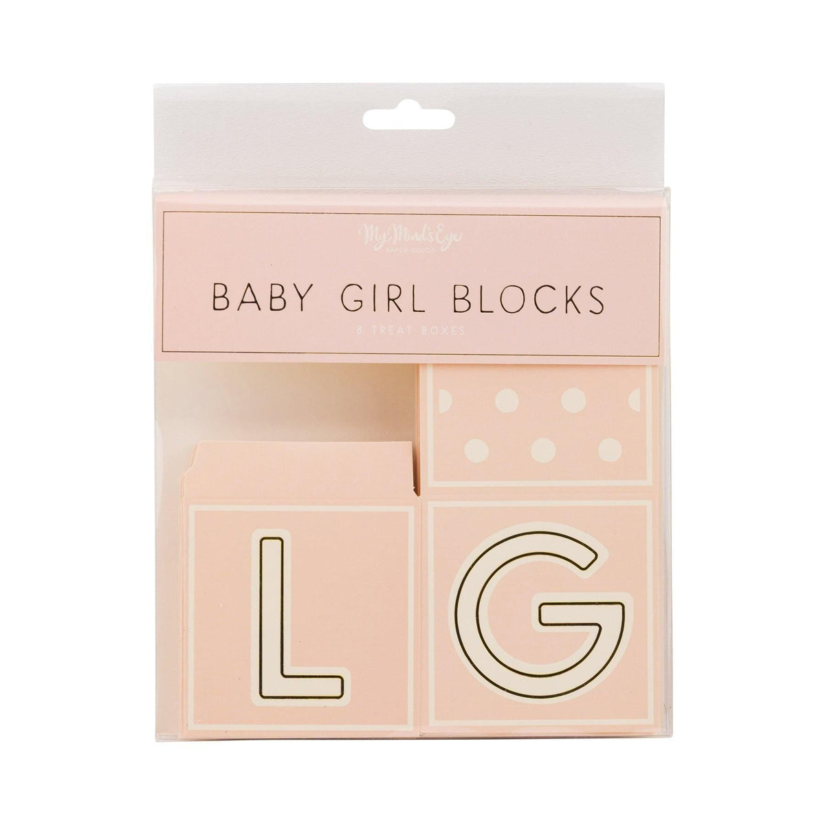 Pink Baby Block Treat Boxes 8ct - Stesha Party